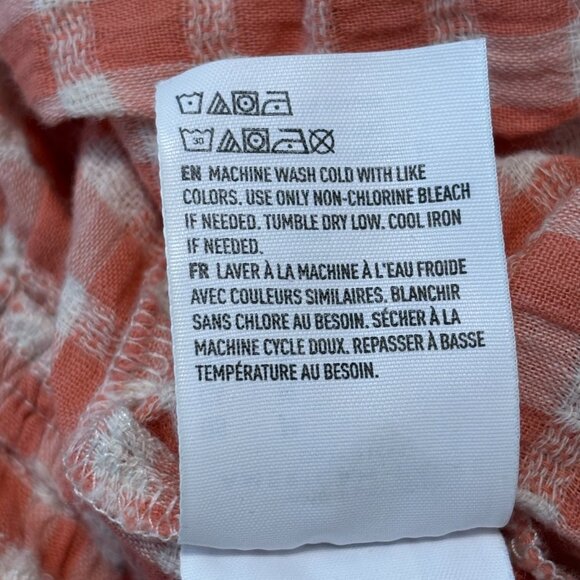 Crop Ruffle Blouse - Peach and White Gingham - Picture 6 of 10